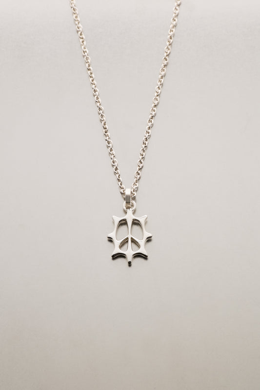 PEACE PENDANT pendant in Sterling silver with Black sapphire