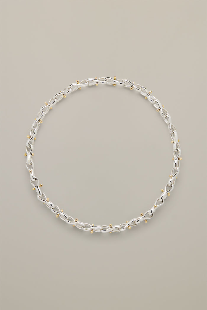 INFINITY NECKLACE SILVER + GOLD