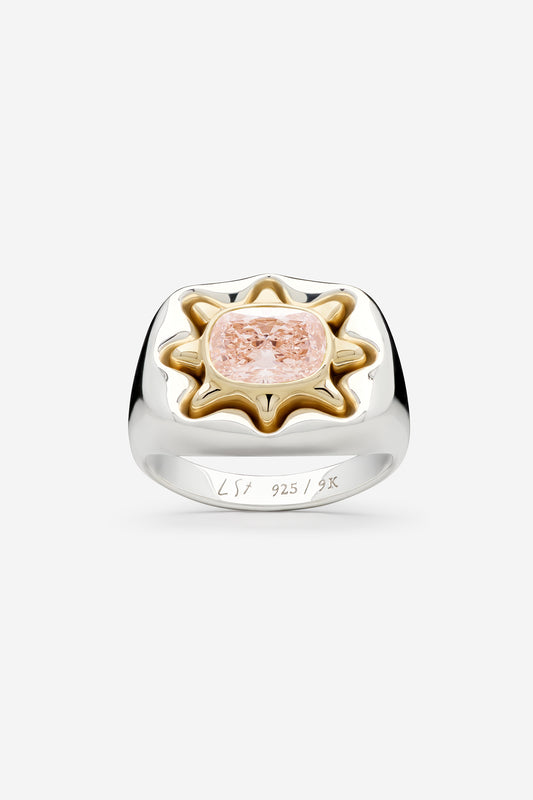 BLUSH DIAMOND SUNBURST RING