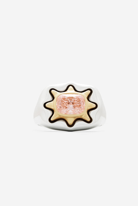 BLUSH DIAMOND SUNBURST RING